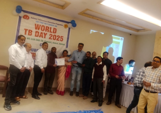 Under the “National Tuberculosis Elimination Programme” for supporting 12 patients to complete their medication and get cured. 